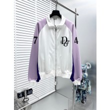 dior White and Mauve Satin-Finish Technical Jersey BY ERL Zipped Track Jacket 2023
