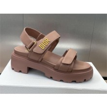 Dior Dioract Platform Sandal in nude pink lambskin 2024