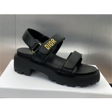 Dior Dioract Platform Sandal in black lambskin 2024