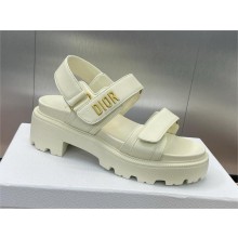 Dior Dioract Platform Sandal in white lambskin 2024