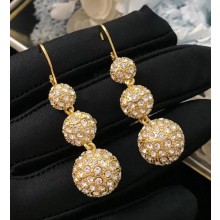Celine Crystal Ball Earrings Gold/Crystal 2018