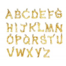 Celine Alphabet Brass Twig-Shaped Pendant Necklace Large Size
