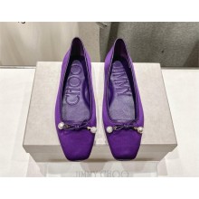 Jimmy Choo Elme embellished satin ballet flats purple 2024