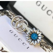 Gucci Double G Flower Stud Earrings 527344 Silver 2018