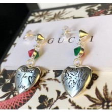 Gucci Blind for Love Earrings 502166 Silver 2018