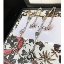 Gucci Double G Flower Drop Earrings 527406 Silver 2018