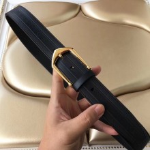 Louis Vuitton Calfskin Stripe Trim Belt Black/Gold 2018
