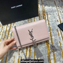 saint laurent Kate chain and tassel bag in caviar leather 474366 pink/silver