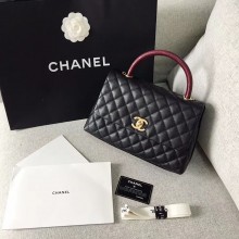 Chanel Caviar Leather Small Lizard Cocohandle Chain Bag Black With Gold Hardware(ORIGINAL QUALITY)