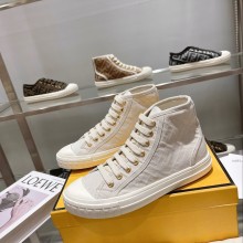 Fendi Domino fabric HIGH-TOP Sneakers white 2022