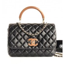 Chanel Knock On Wood Top Handle Flap Bag A57342 Black 2018 
