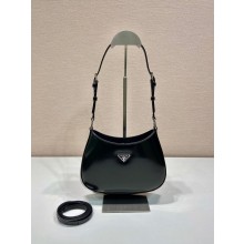 Prada Cleo Brushed Shoulder Bag 1BC169 black 2023