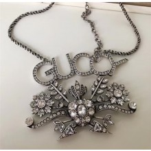 Gucci Guccy Crystal Pendant Necklace 525206 2018