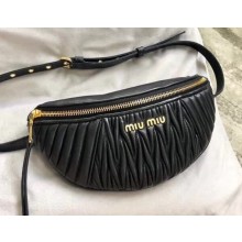 Miumiu Matelasse Leather Belt Bag 5BL010 Black 2018