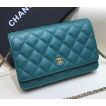 Chanel Caviar Leather Quilting Wallet On Chain WOC Bag Royal Blue
