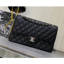 Chanel Caviar 1112 Classic Medium Flap Bag Black With Silver Hardware