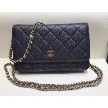 Chanel Caviar Leather Quilting Wallet On Chain WOC Bag Black/Gold