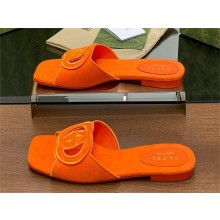 Gucci ORANGE GG canvas Women's Interlocking G slide sandal 790447 2024