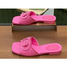 Gucci pink GG canvas Women's Interlocking G slide sandal 790447 2024