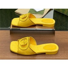 Gucci YELLOW GG canvas Women's Interlocking G slide sandal 790447 2024