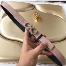 Ferragamo Saffiano Calf Leather Belt 25mm Width Pink
