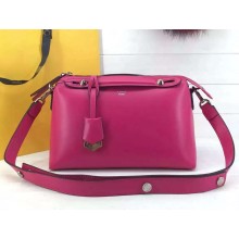 FENDI SMALL BOSTON BAG IN ROSE RED LEATHER