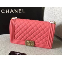 Chanel Original Quality caviar medium Boy Bag pink with gold hardware