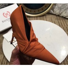 Balenciaga Heel 10cm Knife Draped Stretch Jersey Satin Pumps Caramel 2019