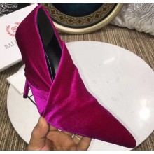 Balenciaga Heel 10cm Knife Draped Stretch Jersey Satin Pumps Fuchsia 2019