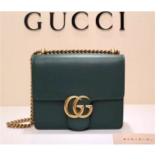 Gucci GG Marmont leather shoulder bag 431384 green