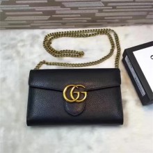 Gucci GG Marmont leather mini chain bag 401232 black (jlx-741101)