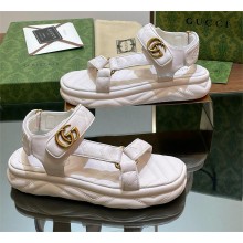 Gucci Women's Double G sandal in white leather 776936 2024