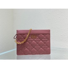 Dior Caro Zipped Pouch with Chain pink 2021