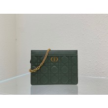 Dior Caro Zipped Pouch with Chain army green 2021