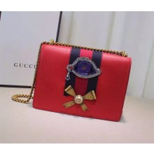 Gucci Leather chain shoulder bag 432280 hibiscus red 
