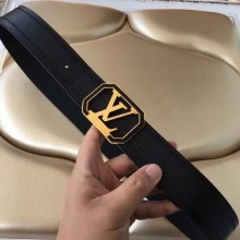 Louis Vuitton LV 38MM Black with Gold Buckle 