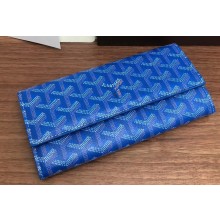 Goyard Varenne Long Flap Wallet Blue