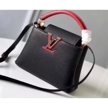 Louis Vuitton Capucines Mini Bag Lizard Handle N94048 Noir Rouge