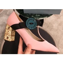 Prada Embellishment Heel Button Pumps Pink 2019