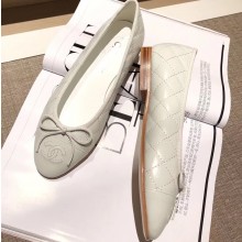 Chanel Lambskin Classic Bow Ballerinas Flats Quilting Off White