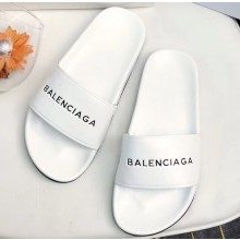 Balenciaga Slides Sandals Logo White