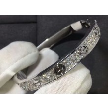 Cartier Real 18K love bracelet classic diamond-paved White Gold