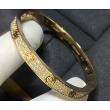 Cartier Real 18K love bracelet classic diamond-paved Yellow Gold