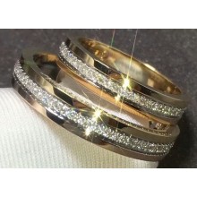 Cartier Real 18K trinity wedding band with diamonds classic