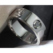 Cartier Real 18K love ring with 3 diamonds classic White Gold