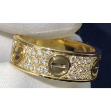 Cartier Real 18K love ring diamond-paved classic Yellow Gold