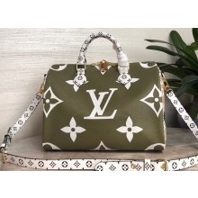 Louis Vuitton Monogram Canvas Speedy 30 Bandouliere Bag M44572 Green/White/Apricot 2019