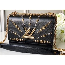 Louis Vuitton Epi Leather and Flower Studs Twist MM Bag M52510 Black 2019