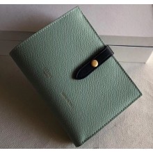 Celine Bicolour Medium Strap Multifunction Wallet Pale Green/Navy Blue
