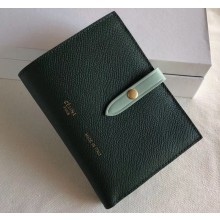 Celine Bicolour Medium Strap Multifunction Wallet Dark Green/Pale Green